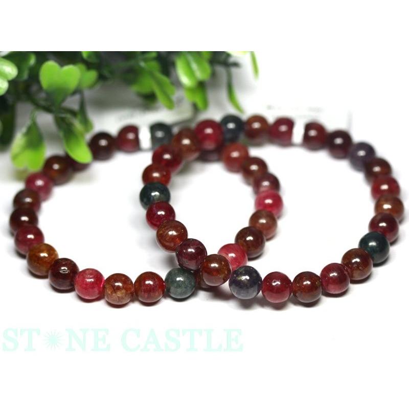 石流通センター 高品質 ブレスレット スピネル レッド (6A) (約8〜8.5mm) (ケース付) 天然石 パワーストーン