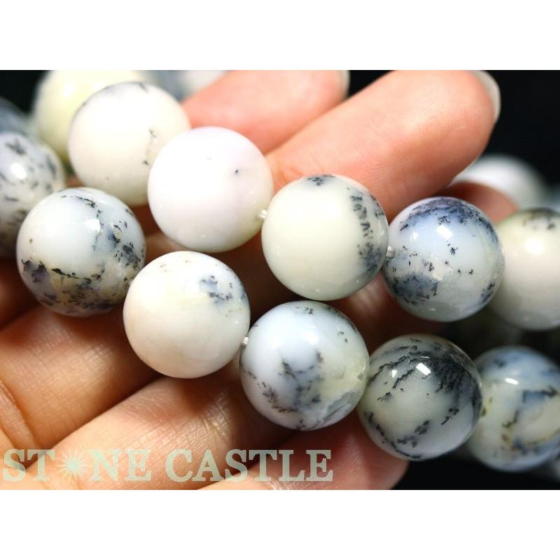 石流通センター 高品質 ブレスレット デンドリチックオパール (3A) (約14〜14.5mm) (鑑別済) 天然石 パワーストーン_1