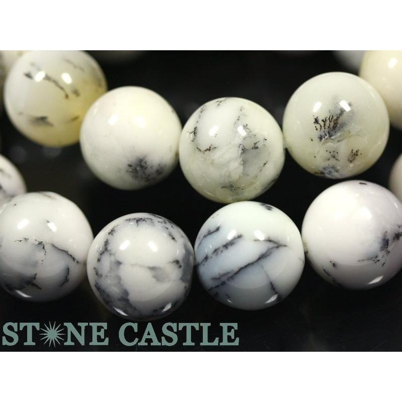 石流通センター 高品質 ブレスレット デンドリチックオパール (3A) (約14〜14.5mm) (鑑別済) 天然石 パワーストーン_4