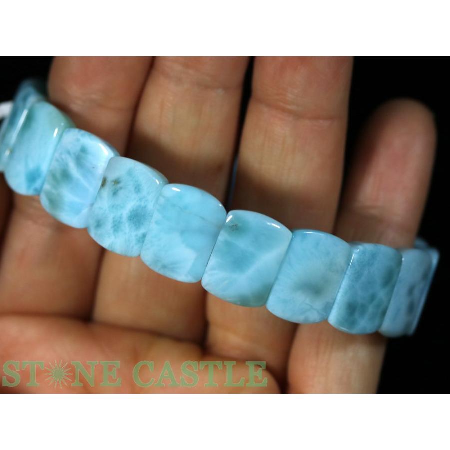 石流通センター 一点物 天然石 ブレスレット ラリマー (5A) バングル 約11x15x5mm No.02 (ケース付) パワーストーンの画像