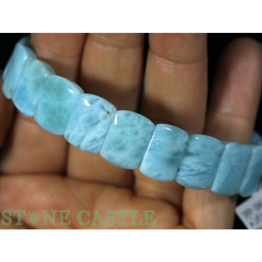 石流通センター 一点物 天然石 ブレスレット ラリマー (5A) バングル 約11x15x5mm No.02 (ケース付) パワーストーンの画像