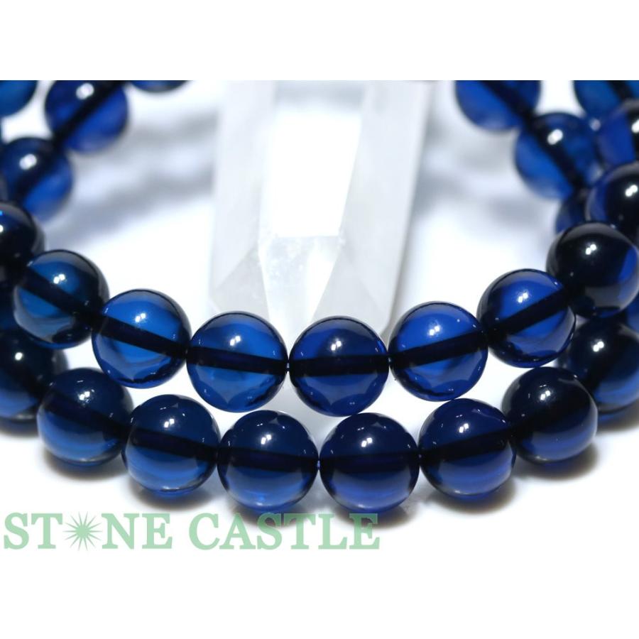石流通センター 高品質 天然石 ブレスレット サファイアブルーアンバー