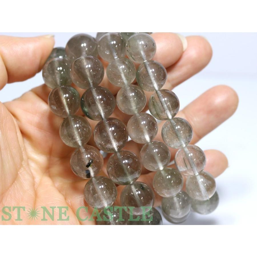 石流通センター 高品質 天然石 ブレスレット 山梨水晶 (グリーン) (約13mm) パワーストーンの画像