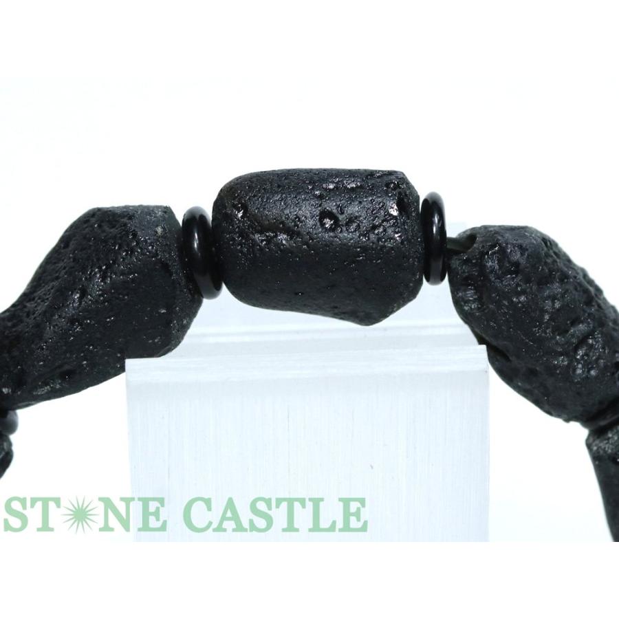石流通センター 一点物 天然石 ブレスレット テクタイト隕石 タンブル型 No.07 パワーストーンの画像