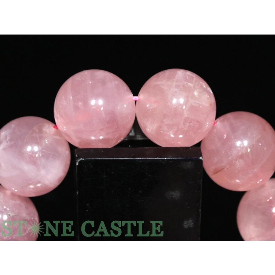 石流通センター 高品質 天然石 ブレスレット ディープローズクォーツ (3A) (約18〜18.5mm) パワーストーンの画像