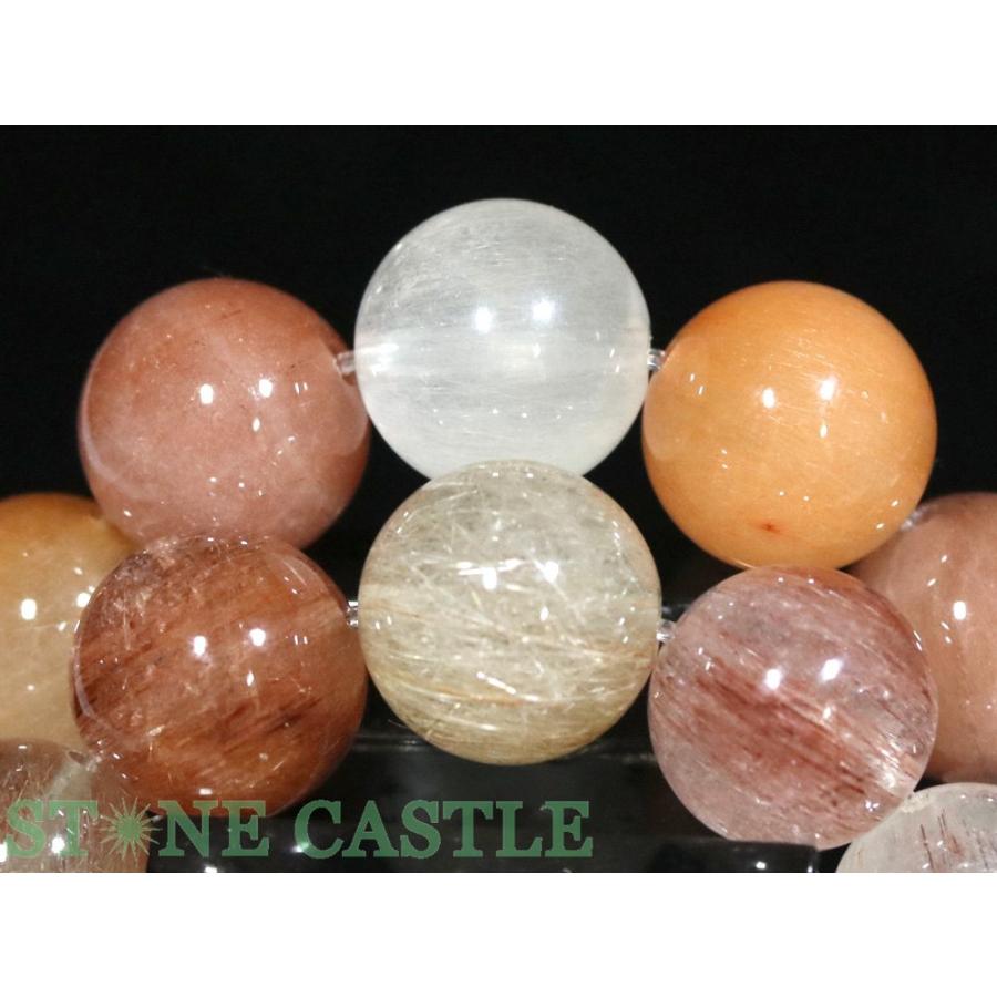 石流通センター 高品質 天然石 ブレスレット サゲニティッククォーツ (3A) (約12〜12.5mm) (ケース付) パワーストーンの画像
