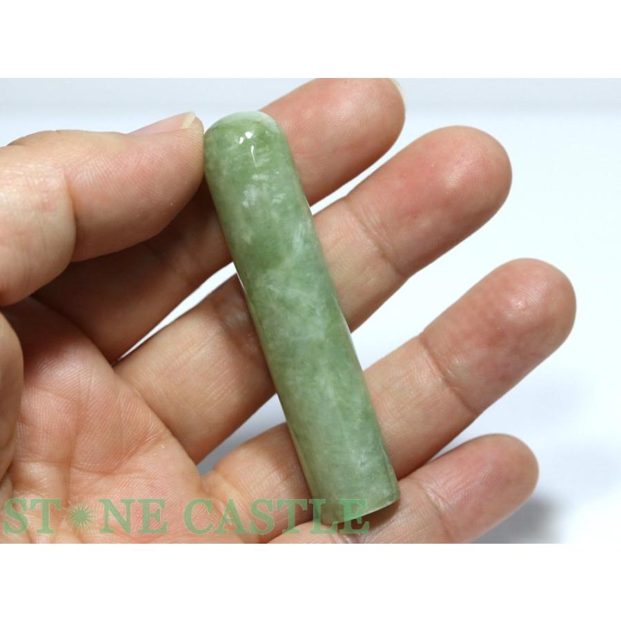 石流通センター 一点物 天然石 開運＆風水アイテム 本翡翠 印鑑 No.03 約14x63mm 手彫り彫刻代金込み パワーストーン_2
