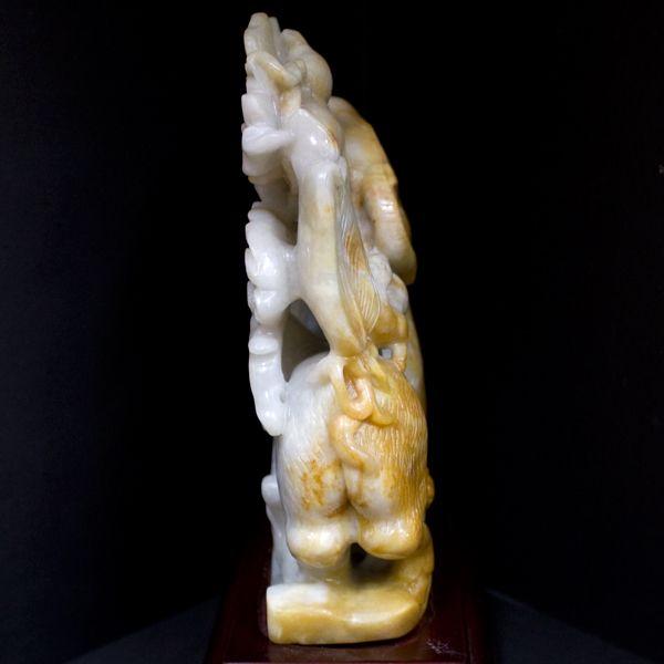 石流通センター 置物 翡翠 高級一点物 彫刻置物 本翡翠 (台付き) No.63