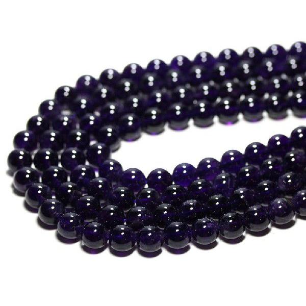 石流通センター 丸ビーズ アメジスト (最高級) 10mm (ブレスレット約1本分) 天然石 パワーストーン