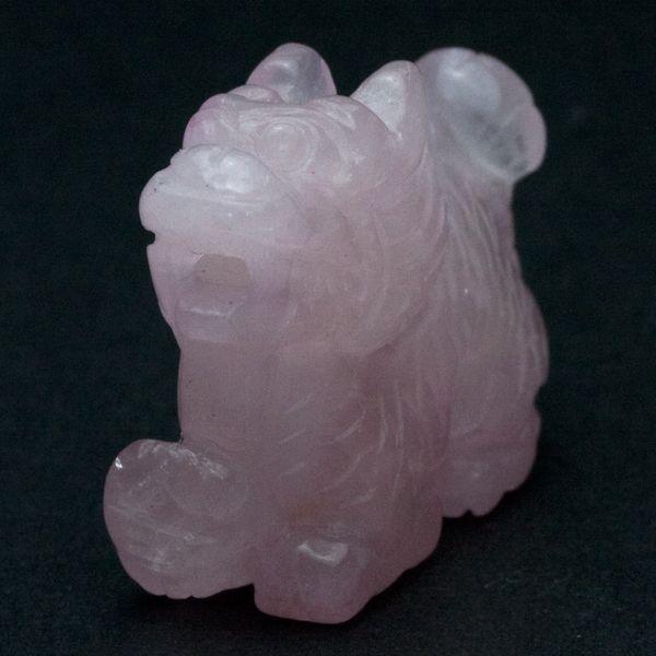 石流通センター 置物 インテリア 彫刻置物 龍 約30x23mm ローズ