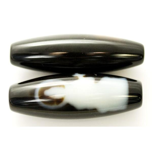 石流通センター 天珠ビーズ 高級風化天珠3.8cm 弁財天 (茶地に白模様タイプ) 天然石 パワーストーン