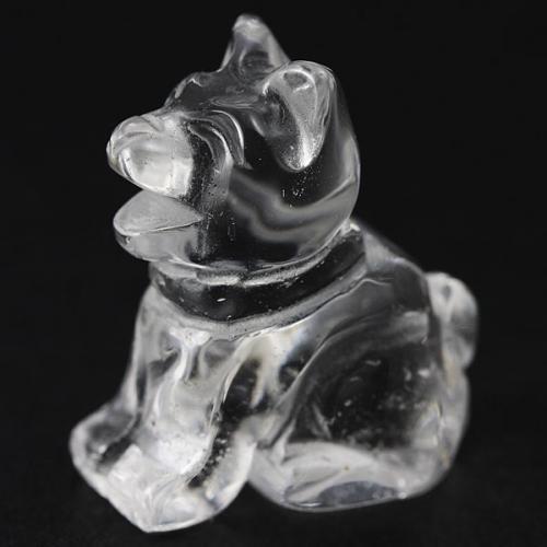 パワーストーン置物 石流通センター 置物 インテリア 彫刻置物 お座り犬 水晶 天然石