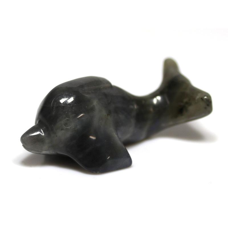 石流通センター 置物 インテリア 彫刻置物 イルカ ラブラドライト