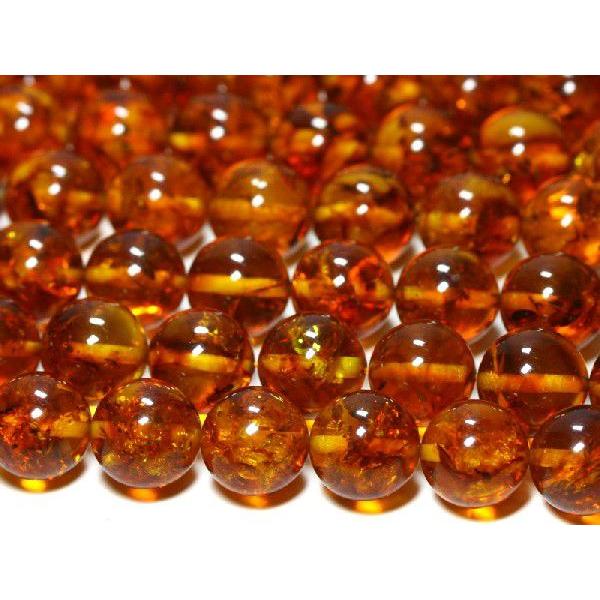 石流通センター 丸ビーズ 琥珀 (アンバー) 12mm (ブレスレット約1本分) 天然石 パワーストーン_1