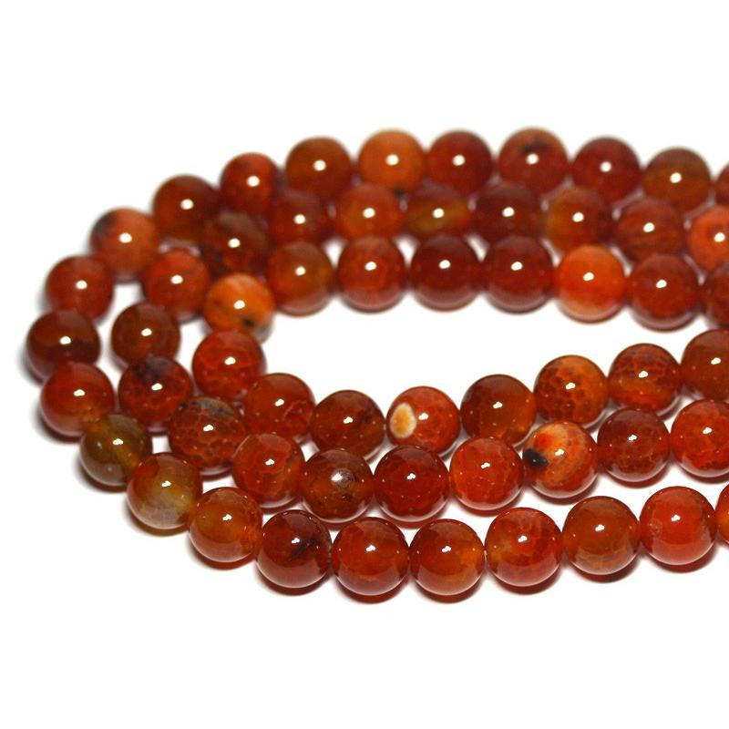 石流通センター 丸ビーズ ファイヤーアゲート 12mm (ブレスレット約1本