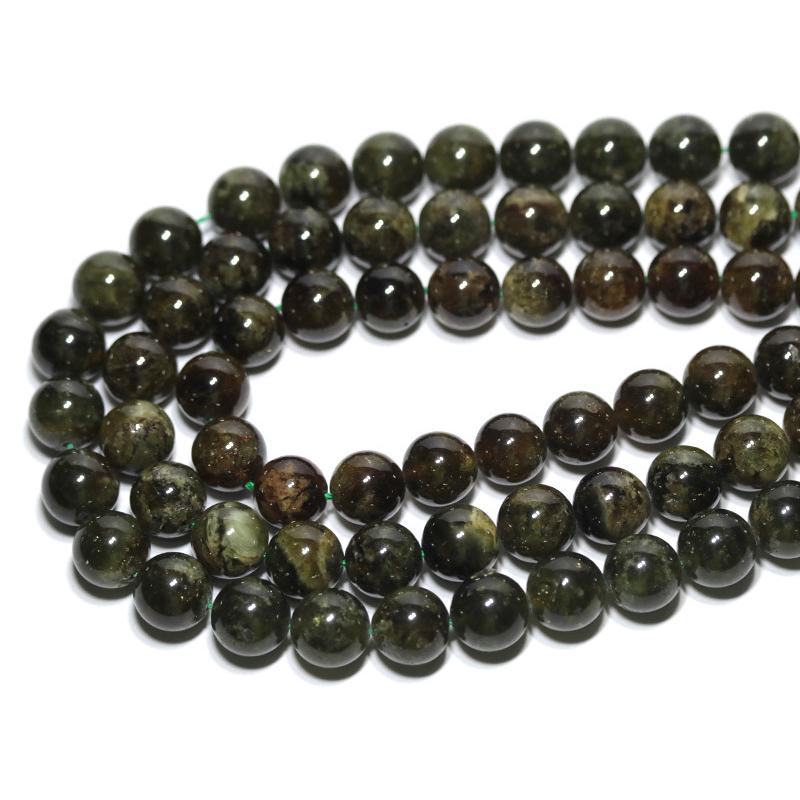 石流通センター 丸ビーズ グリーンガーネット (2A) 12mm (ブレスレット約1本分) 天然石 パワーストーン