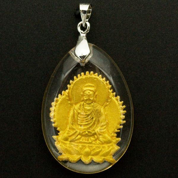 石流通センター ペンダント 水晶 八大観音 (金) 阿弥陀如来 天然石  