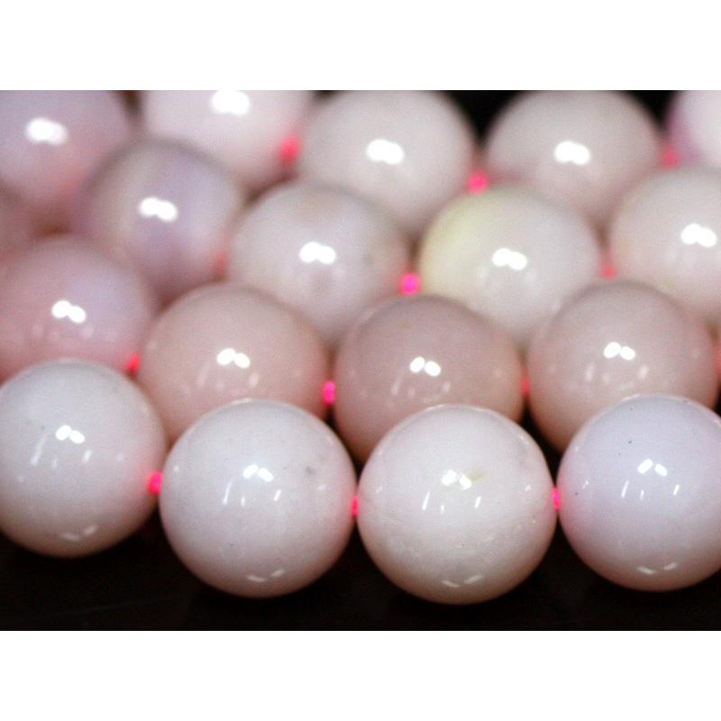 石流通センター 丸ビーズ オパール(ピンク) (5A) 10mm (ブレスレット約1本分) 天然石 パワーストーンの画像