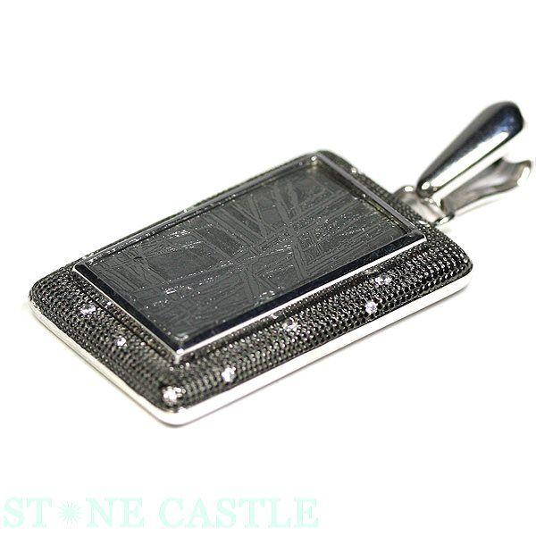 石流通センター 高品質 ペンダント ギベオン隕石 スクエア型 約21×32mm 天然石 パワーストーンの画像