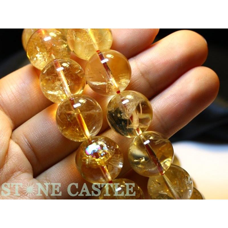 石流通センター 高品質 ブレスレット 天然シトリン アイリスクォーツ  