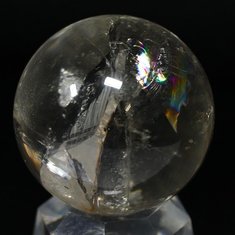 石流通センター ☆置石一点物☆【置き石】クォーツインクォーツ (晶中晶) 丸玉 約43mm No.04 天然石 パワーストーン