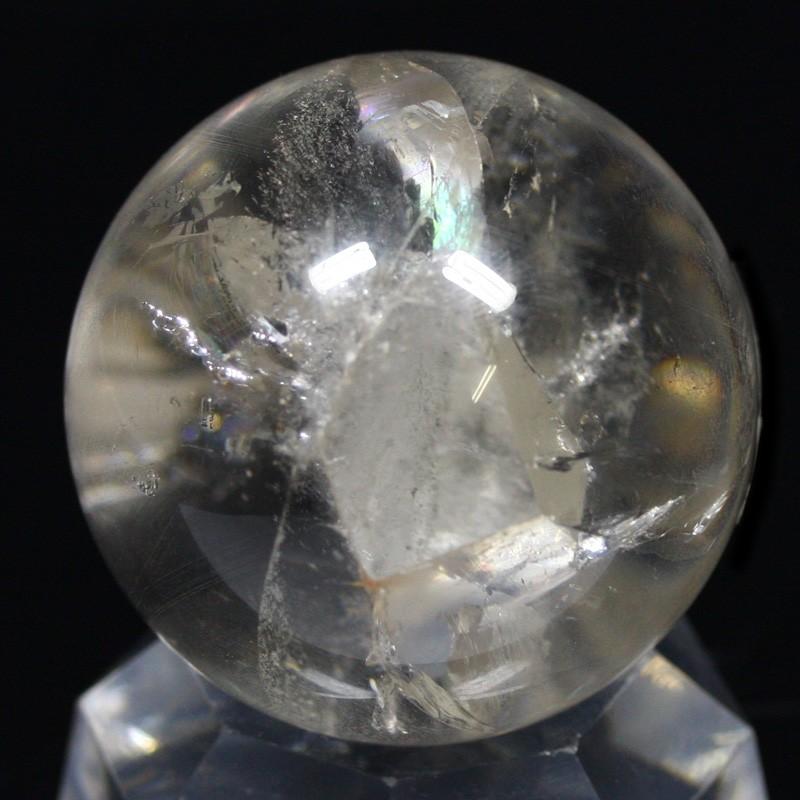 石流通センター ☆置石一点物☆【置き石】クォーツインクォーツ (晶中晶) 丸玉 約43mm No.04 天然石 パワーストーンの画像