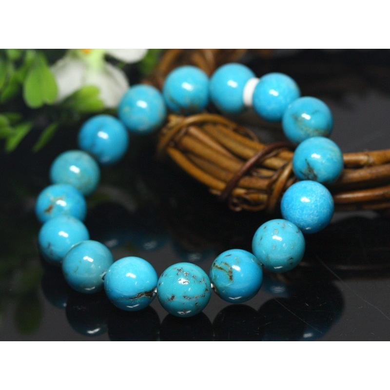 石流通センター 高品質 ブレスレット 天然ターコイズ (3A) (アメリカ