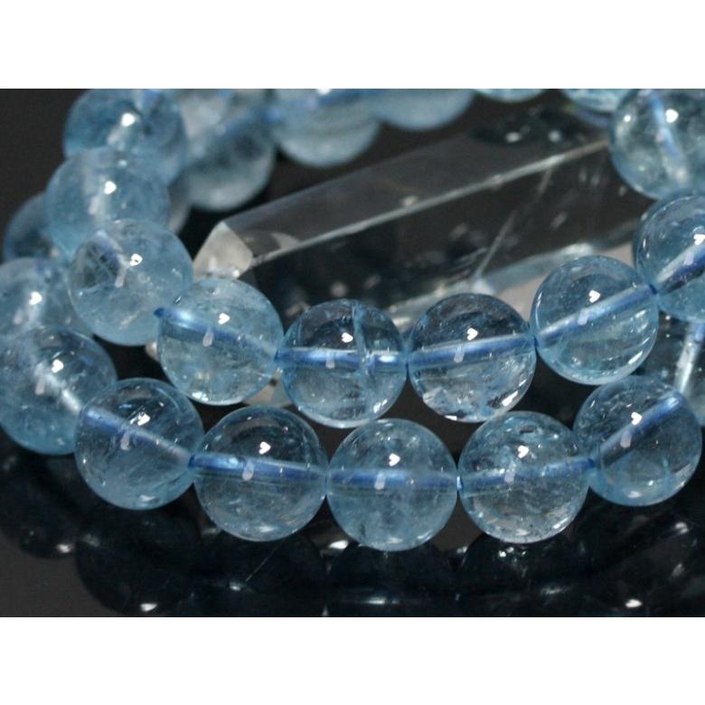 石流通センター 高品質 ブレスレット ブルートパーズ (5A) (約11.5〜12mm) (ケース付) 天然石 パワーストーンの画像