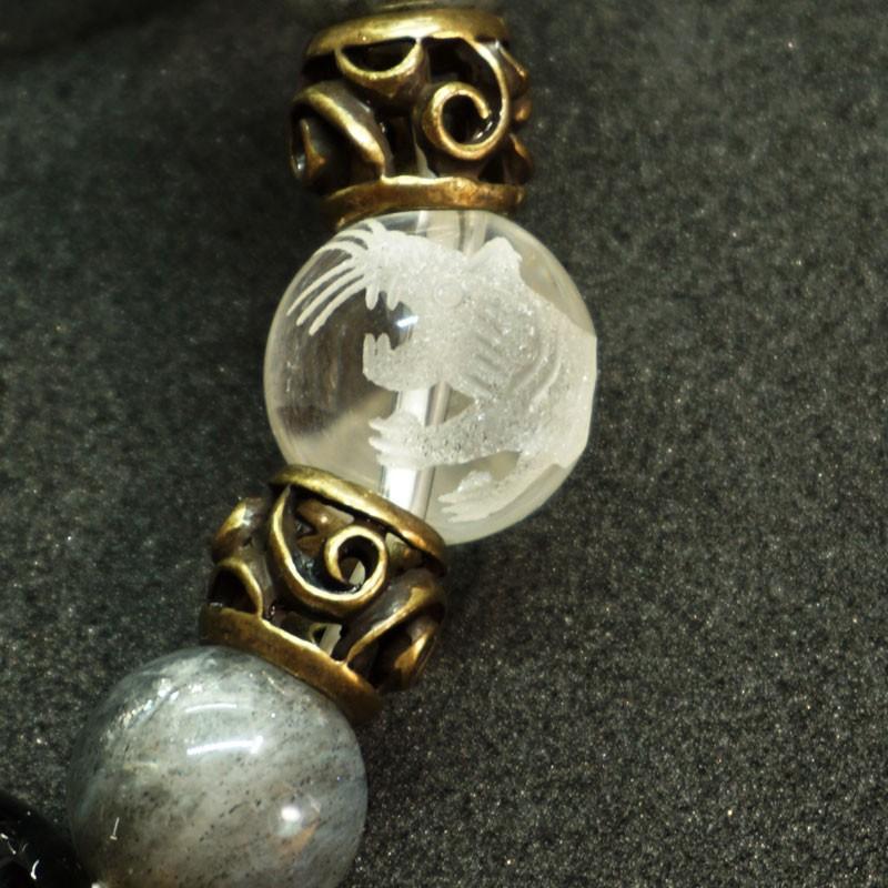 セール！白虎水晶 ラブラドライト 水晶 オニキスの組み合わせ