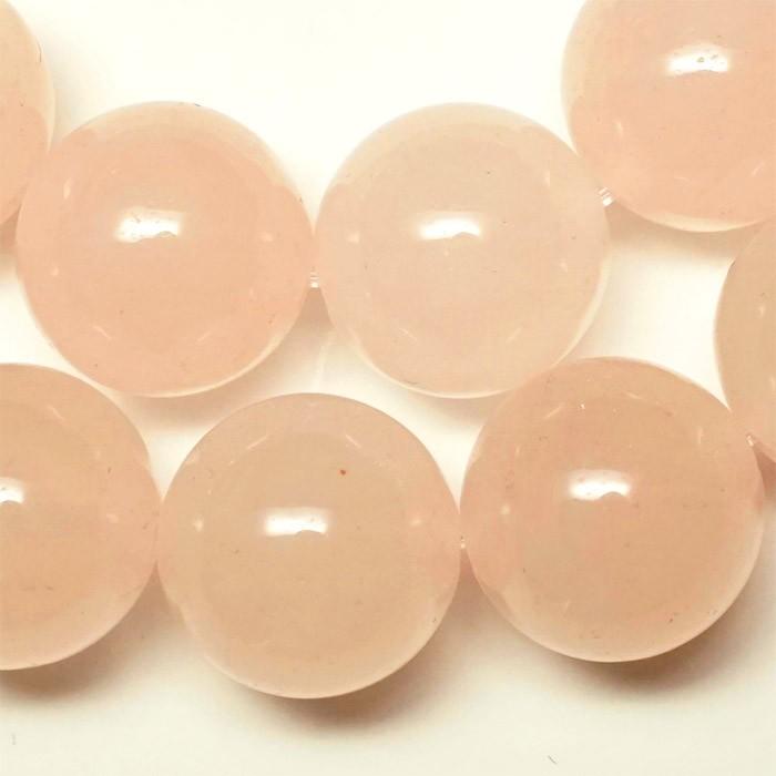 ローズクォーツ（紅水晶）AA 10mm丸玉 穴あり 20粒売り 約半連分