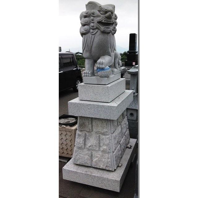 狛犬 神社に 台座付 白御影石製 : 山岸石材 通販 - 通販 - Yahoo