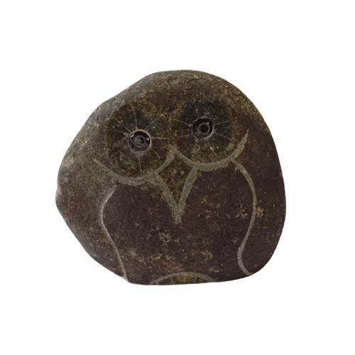癒しのふくろう9 石材彫刻品 天然石フクロウのガーデニングストーン置物 6寸 :03-0196:山岸石材 通販 - 通販 - Yahoo!ショッピング
