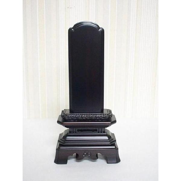 唐木位牌　黒檀葵角切6.0号（こくたんあおいすみきり）