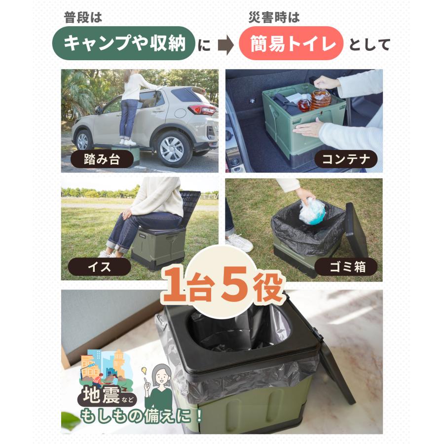 スツーレ【防災グッズ大賞2025】 簡易トイレ 災害用トイレ ポータブルトイレ 防災 アウトドア 非常用 折りたたみ 携帯 stoole  (排便袋&凝固剤付き) |  | 07