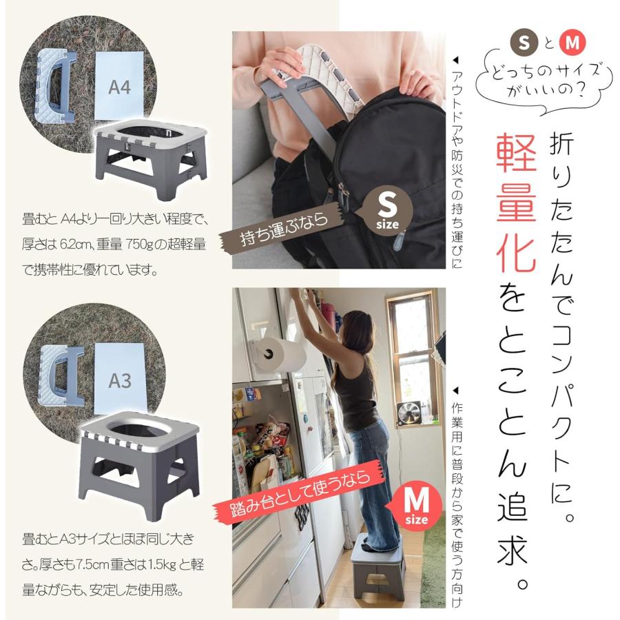 スツーレ 【防災グッズ大賞】 Step 簡易トイレ 日常はイスや踏み台に ポータブルトイレ 携帯トイレ 耐荷重150kg 排便袋&凝固剤付き |  | 03