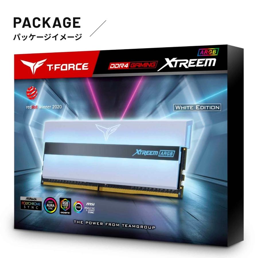TEAM T-FORCE XTREEM WHITE ARGB DDR4 3200 32GB（16GB×2