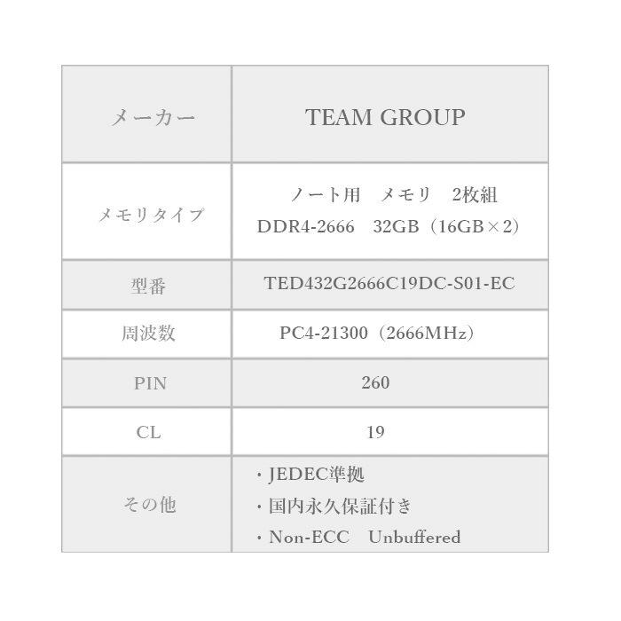 ノート用メモリ 16GB×2 32GB DDR4-2666 SDRAM 増設メモリ 16GB×2枚 DDR4 2666 シリコンパワー ノートPC用 PC4