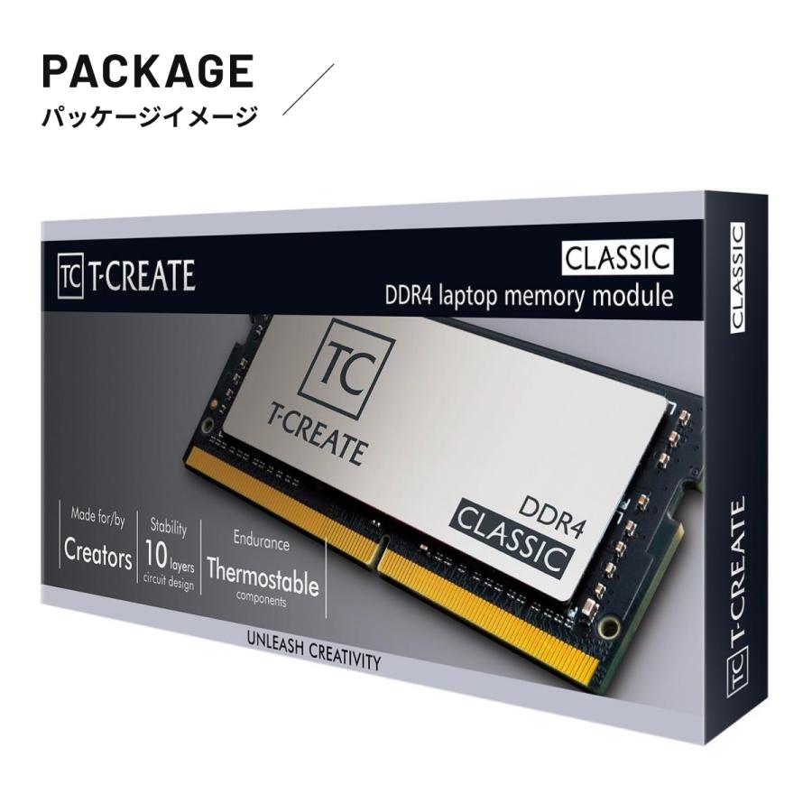 TEAM T-CREATE CLASSIC LAPTOP 10L DDR4 3200 16GB（8GB×2） ノート用 メモリ ２枚組 SO-DIMM PC4-25600 CL22 TTCCD416G3200HC22DC-S01-EC｜storagemedia｜11