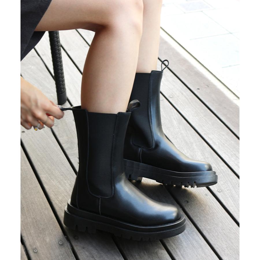 サイドゴアブーツ レディース えーあい ブランド 厚底 ショート