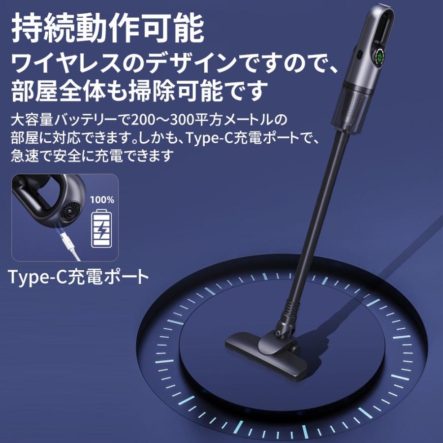 掃除機 コードレス 充電式 強力吸引 人気 サイクロン式 45000Pa 軽量