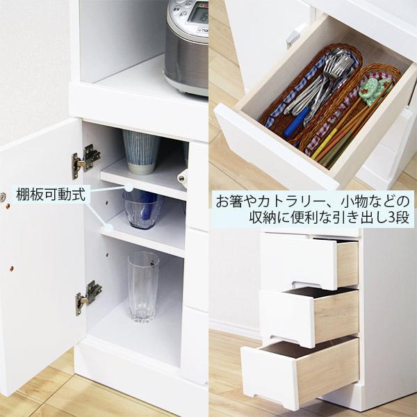 レンジボード レンジ台 幅50cm 完成品 鏡面 白 すき間収納 国産｜store-anju｜04