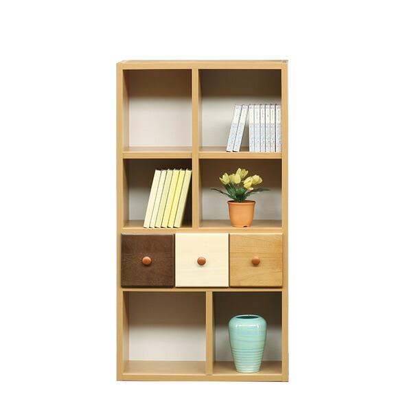 本棚 自在シェルフ フリーボード 幅64cm モダン 木製 リビングボード 完成品