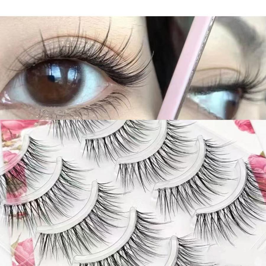 つけまつげ 下まつげ ナチュラル 透明軸 手作り 黒/ブラウン 自宅で