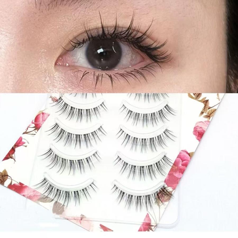 つけまつげ 下まつげ ナチュラル 透明軸 手作り 黒/ブラウン 自宅で