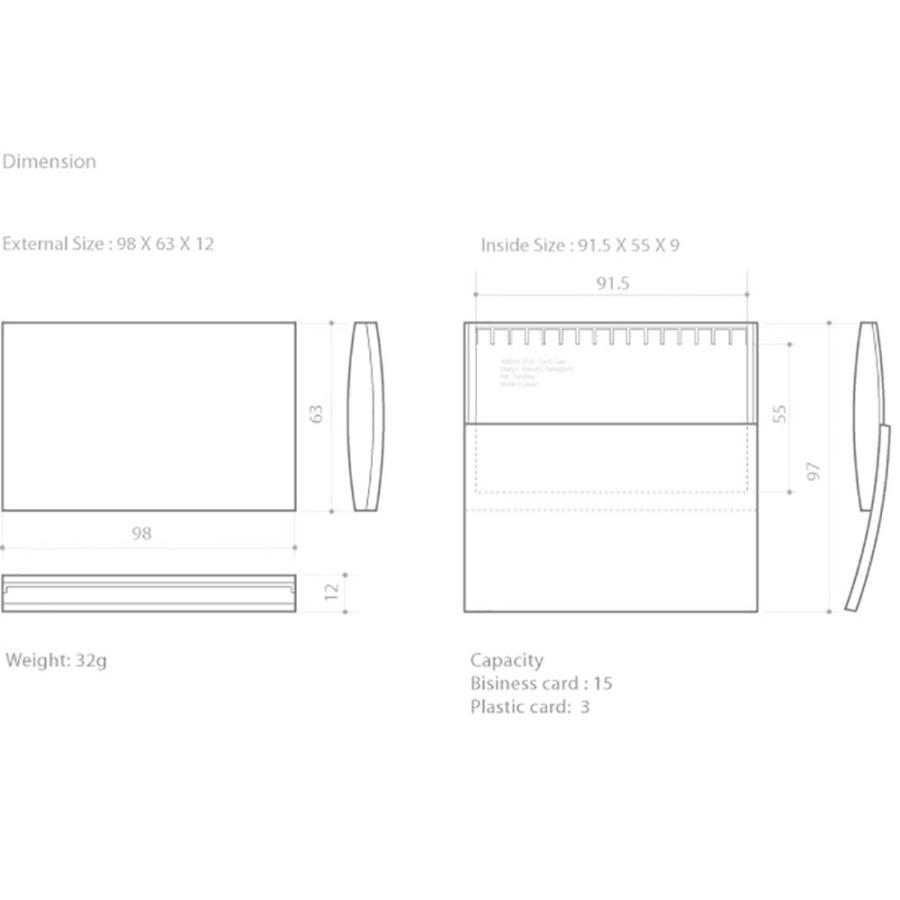 アビタックス カードケース 8723 Card Case スライドオープンで15枚収納できる 高光沢UVクリア塗装で傷がつきにくい名刺入れ  選べる12カラー
