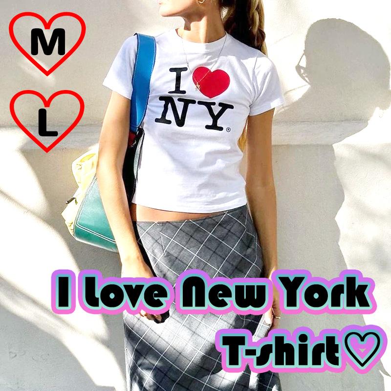 レディース【I LOVE NY Tシャツ】Y2k 春 夏 ファッション 服 かわいい 