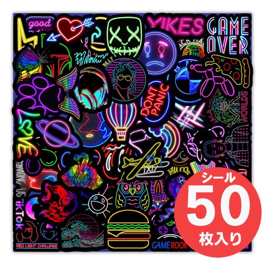 MOKA♡ラスト1セット！！ロールステッカー5個(ネオン) 50枚入りネオンシール】シール ステッカーフレークシール 韓国 雑貨