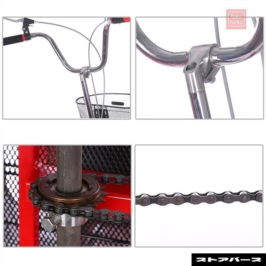 大人用三輪車 高齢者用ペダル自転車 3輪クルーザーバイク 16インチホイール 1段変速 大人用バスケット付き折りたたみ式三輪車 大型バスケット付き リクリエ_6