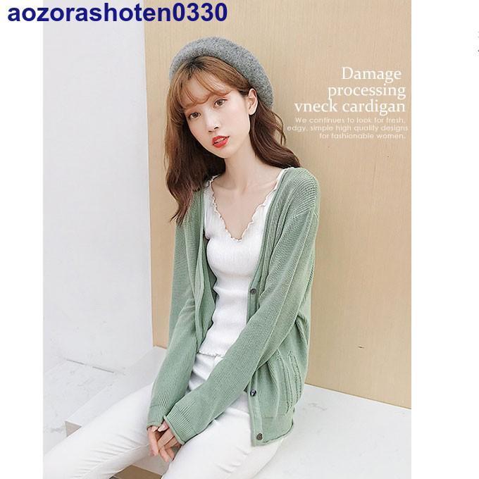カーディガン ニット Vネック 秋 ゆったり ザックリ 薄手 可愛い おしゃれ 着やせ カジュアル きれい 冬 韓国 ファッ | ブランド登録なし | 05