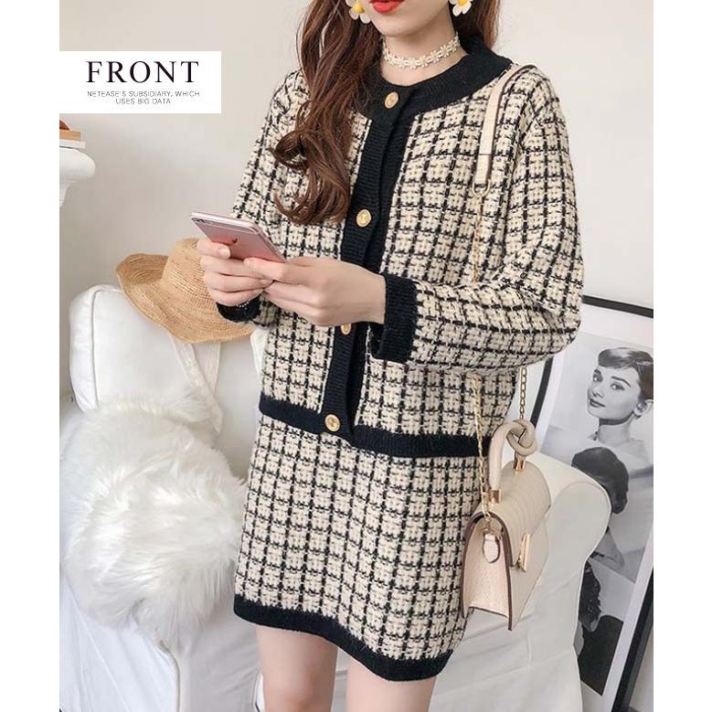 ニット セットアップ レディース ワンピース カーディガン 重ね着 チェック柄 春秋 結婚式 アンサンブル 長袖 アウター ショート ノースリーブ Tsg0 Candyz Pro 通販 Yahoo ショッピング